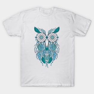 Blue Dream Catcher Owl T-Shirt